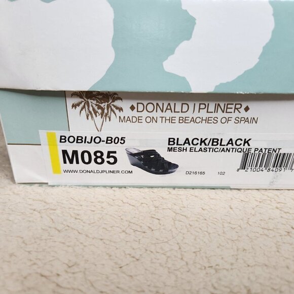 Donald J Pliner Black Strappy Wedge Heels Sandals - Picture 8 of 8